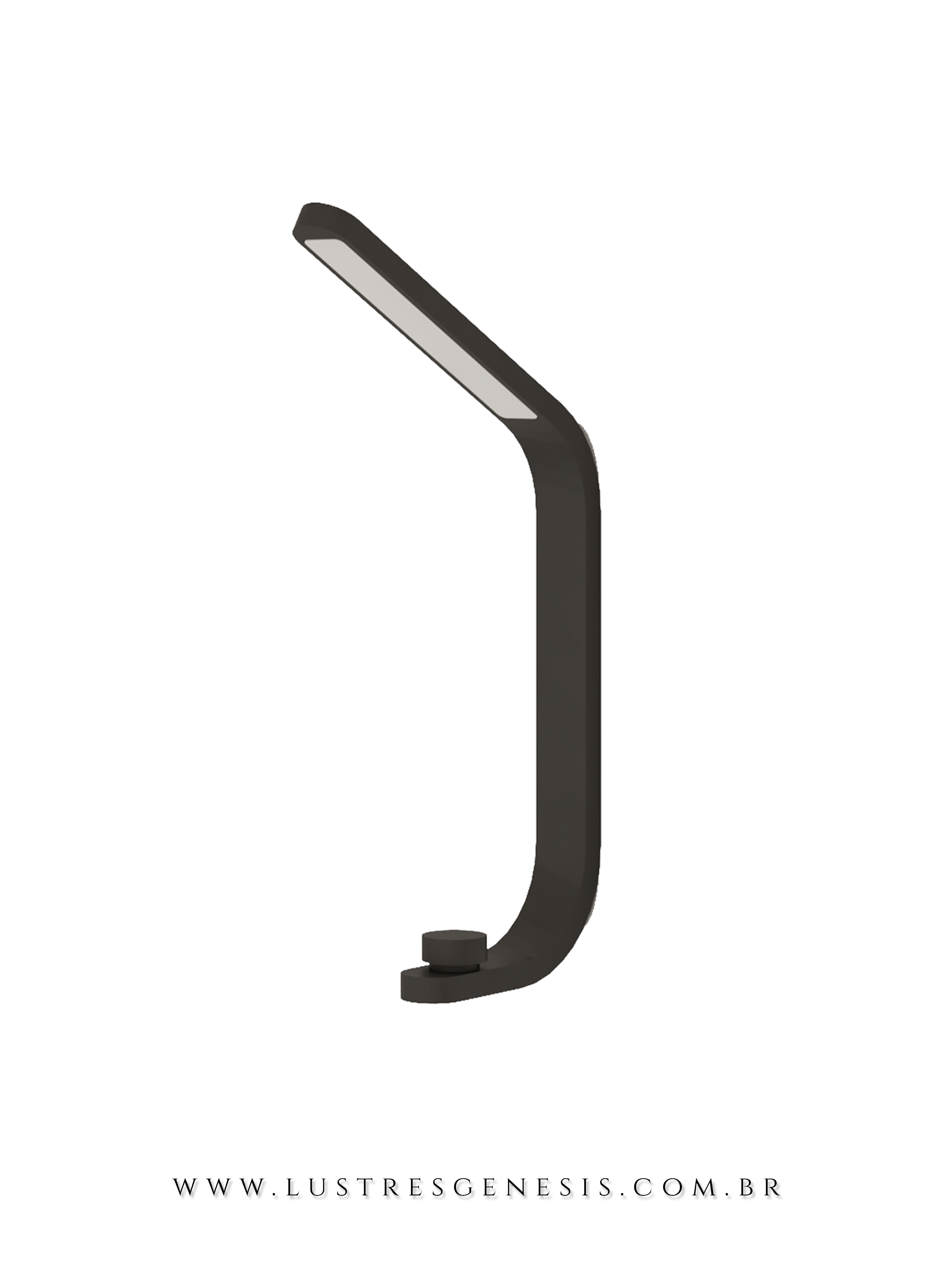 Arandela de LED triangular Avio da Bella Itália instalada na parede, com design moderno, luz indireta e acabamento sofisticado, ideal para cabeceira de cama e lavabos.